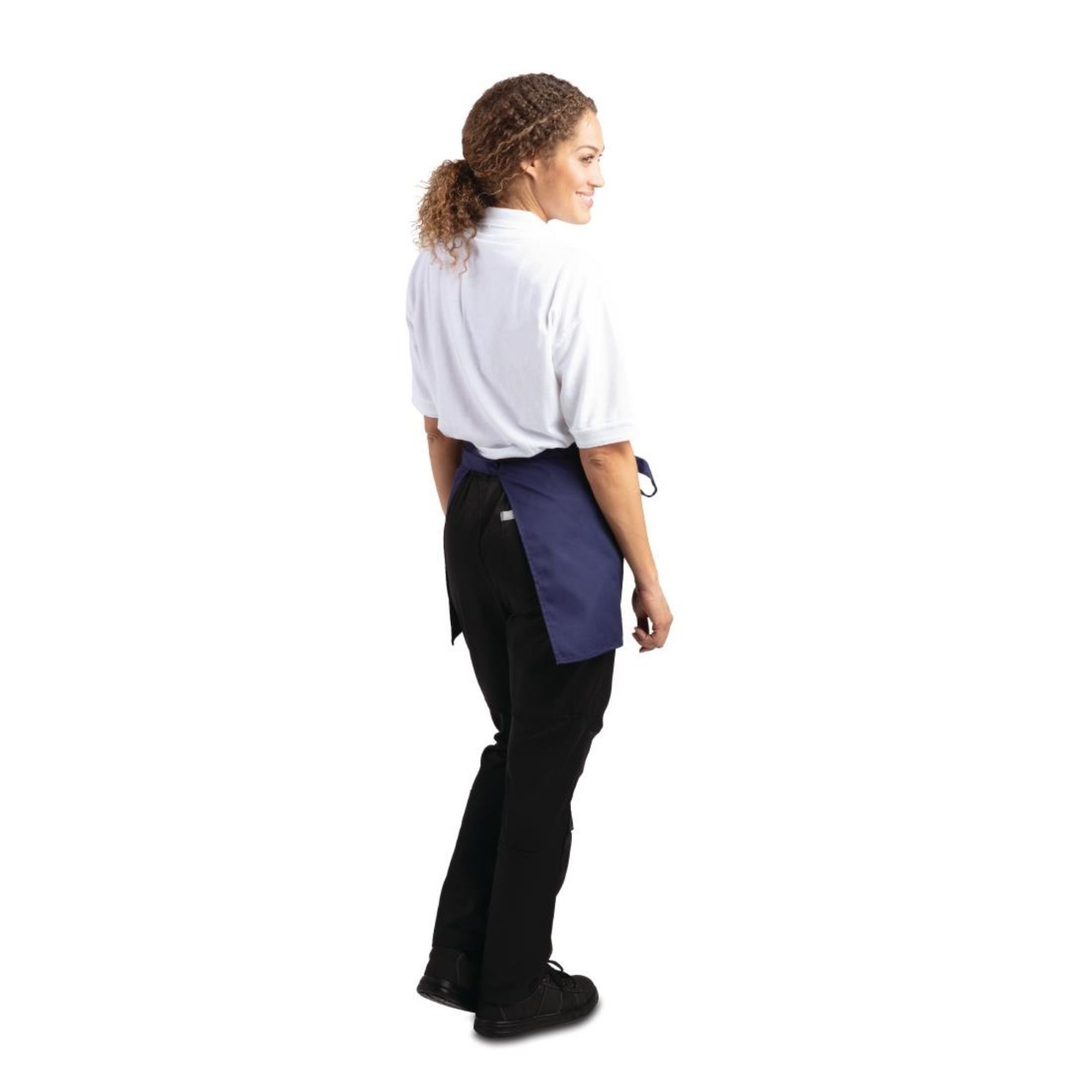Picture of Whites Short Bistro Apron Navy Blue