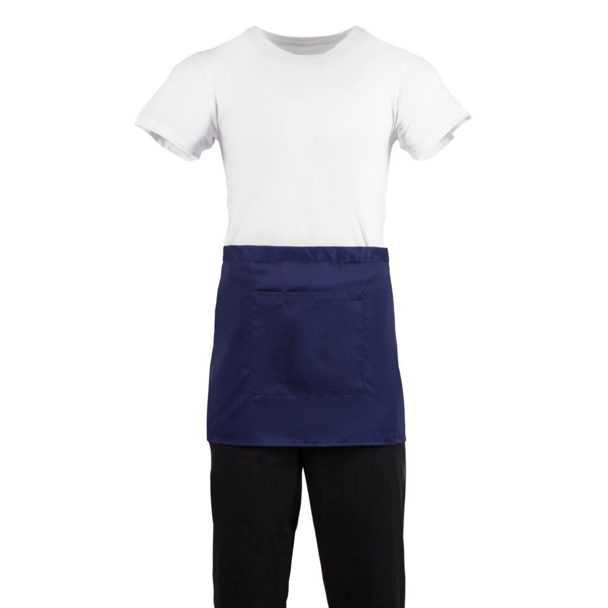 Picture of Whites Short Bistro Apron Navy Blue