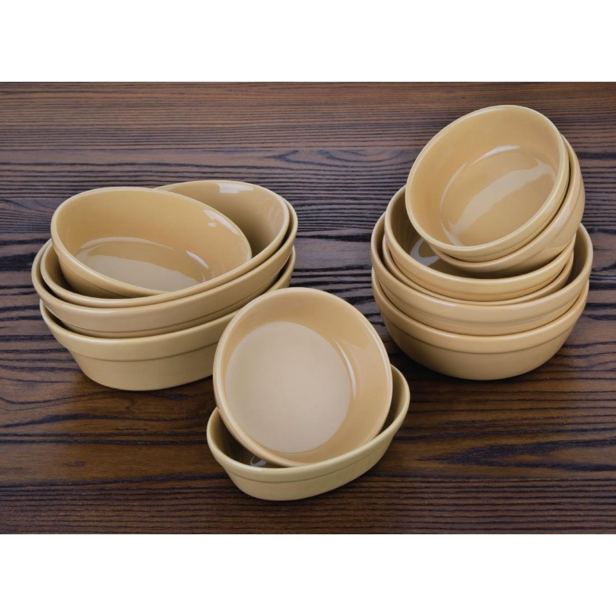 Picture of Olympia Stoneware Oval Pie Bowls 145 x 104mm (Pack of 6)