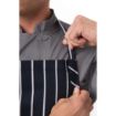 Picture of Chef Works Premium Woven Bib Apron Navy and White Stripe - B249