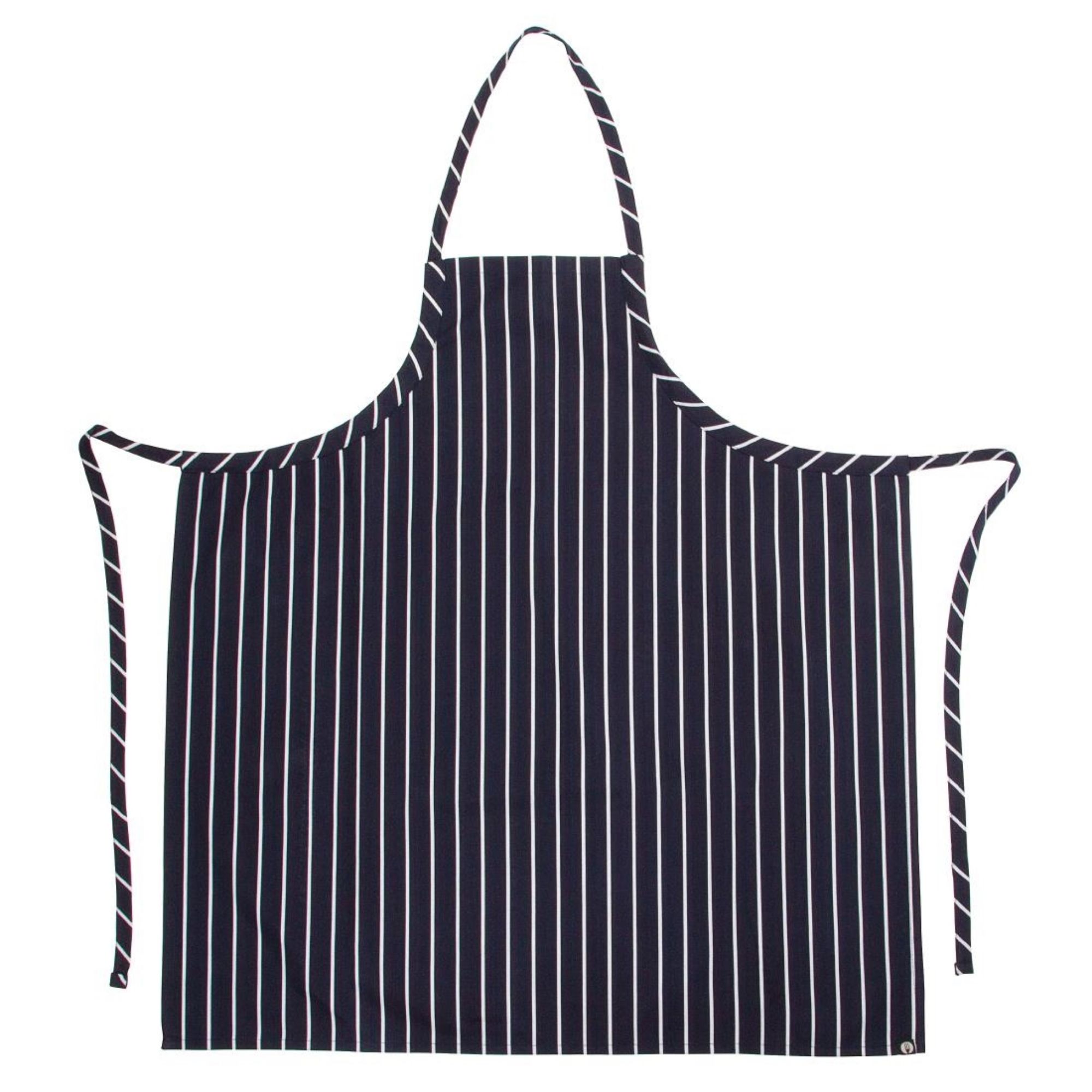 Picture of Chef Works Premium Woven Bib Apron Navy and White Stripe