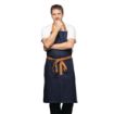 Picture of Southside X-Cross Back Apron Denim Blue Tan Ties - B984