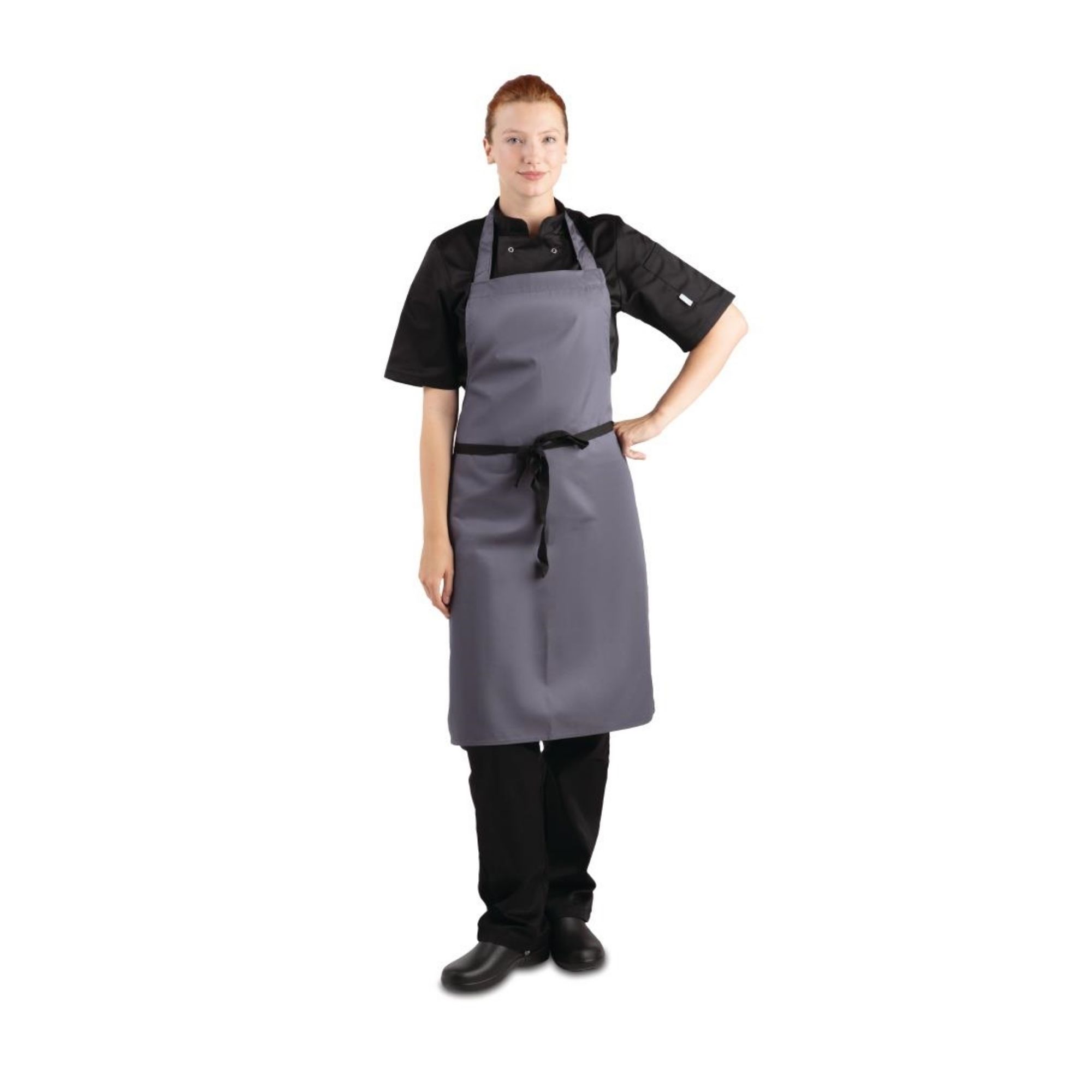 Picture of Whites Polycotton Bib Apron Charcoal