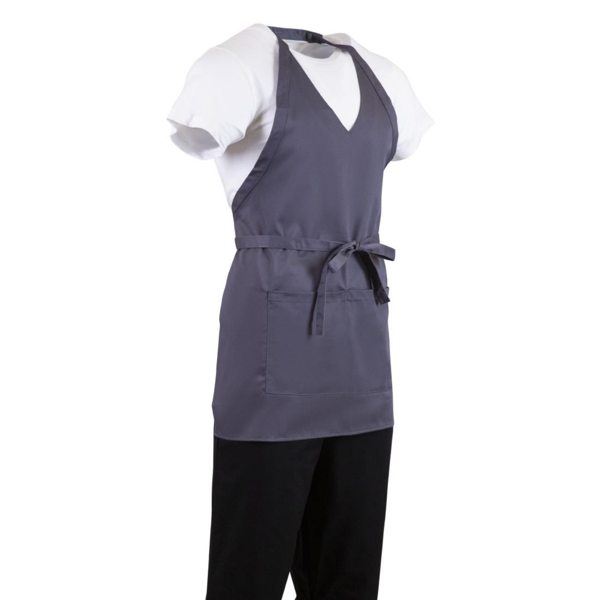 Picture of Whites V Neck Service Apron Charcoal