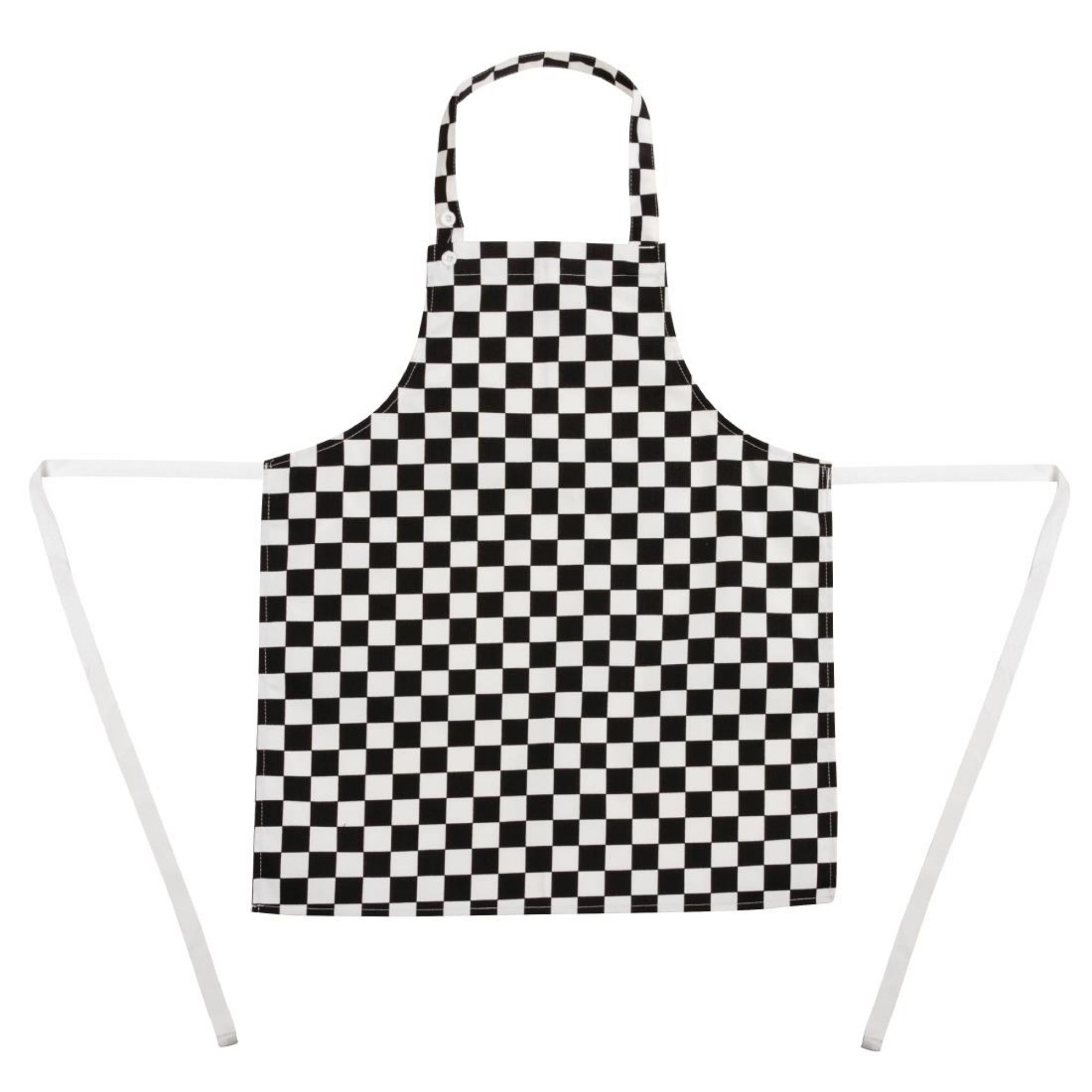 Picture of Whites Childrens Bib Apron Big Black and White Check - B357