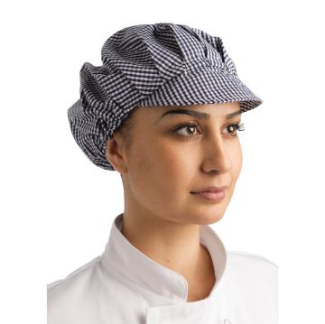 Picture of Whites Peaked Unisex Hat Blue and White Check