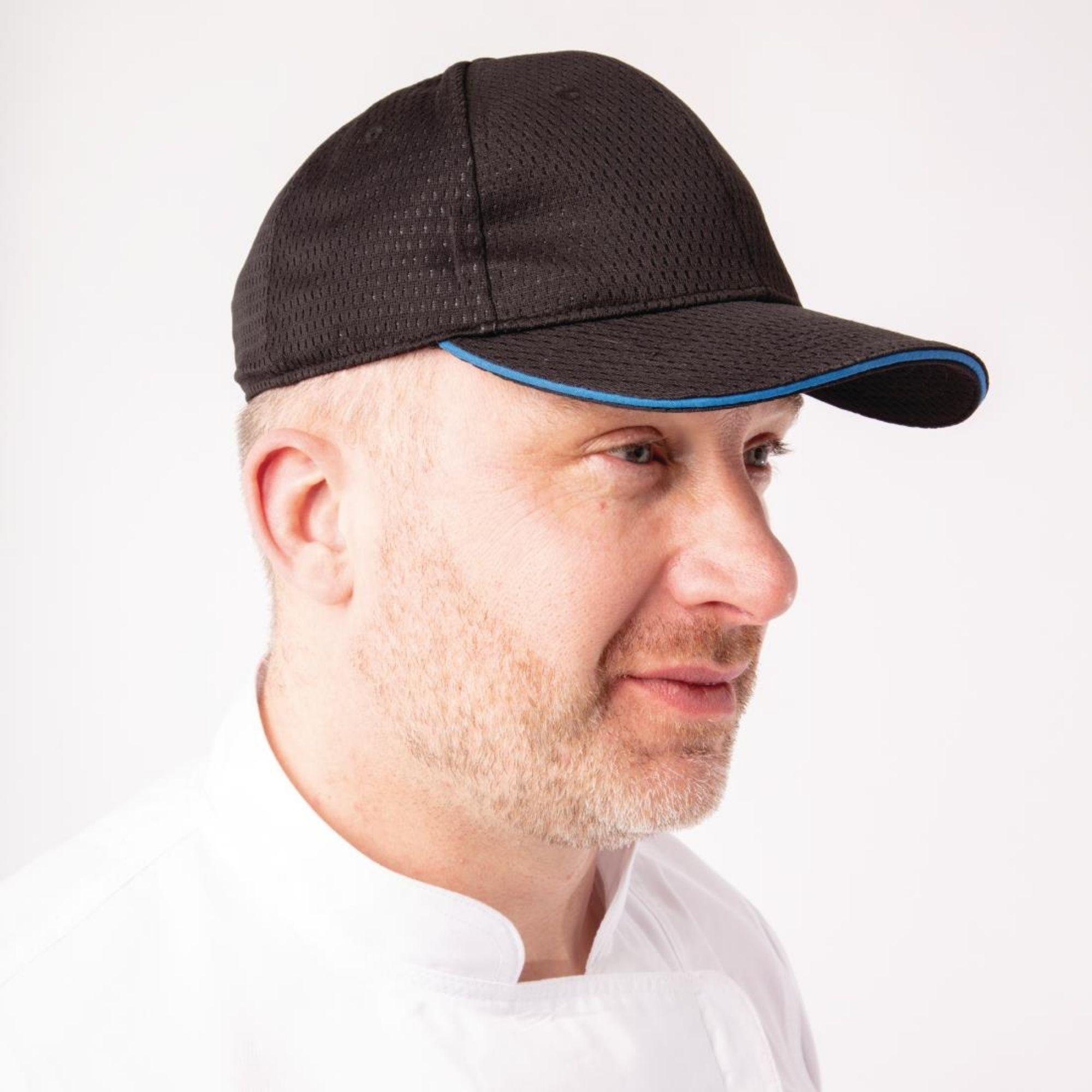 Picture of Chef Works Cool Vent Baseball Cap Black with Blue
