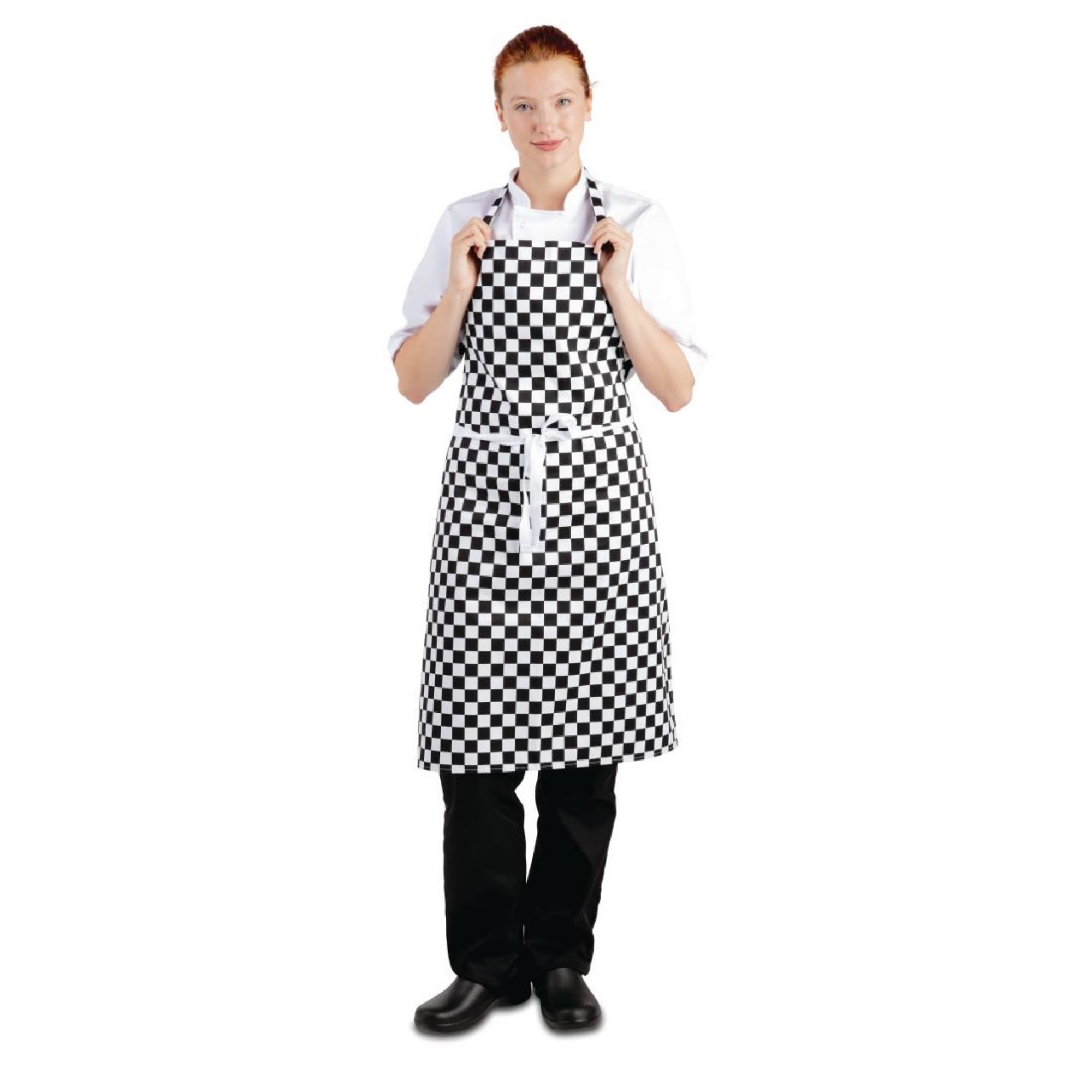 Picture of Whites Bib Apron Black and White Check