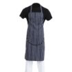 Picture of Whites Butchers Apron Navy Stripe with Pocket - A535