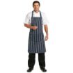 Picture of Whites Butchers Apron Navy Stripe with Pocket - A535