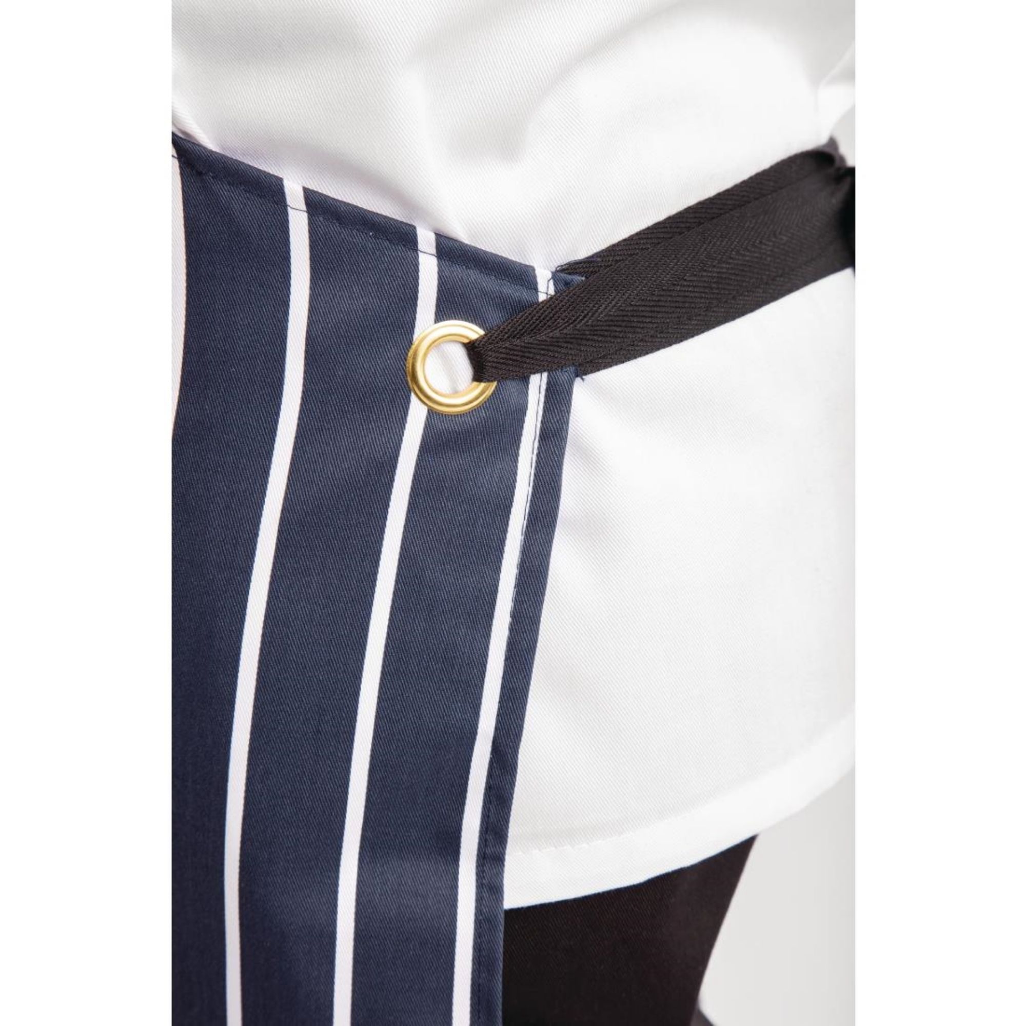 Picture of Whites Butchers Apron Navy Stripe with Pocket