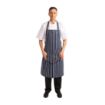 Picture of Whites Butchers Apron Navy Stripe with Pocket - A535