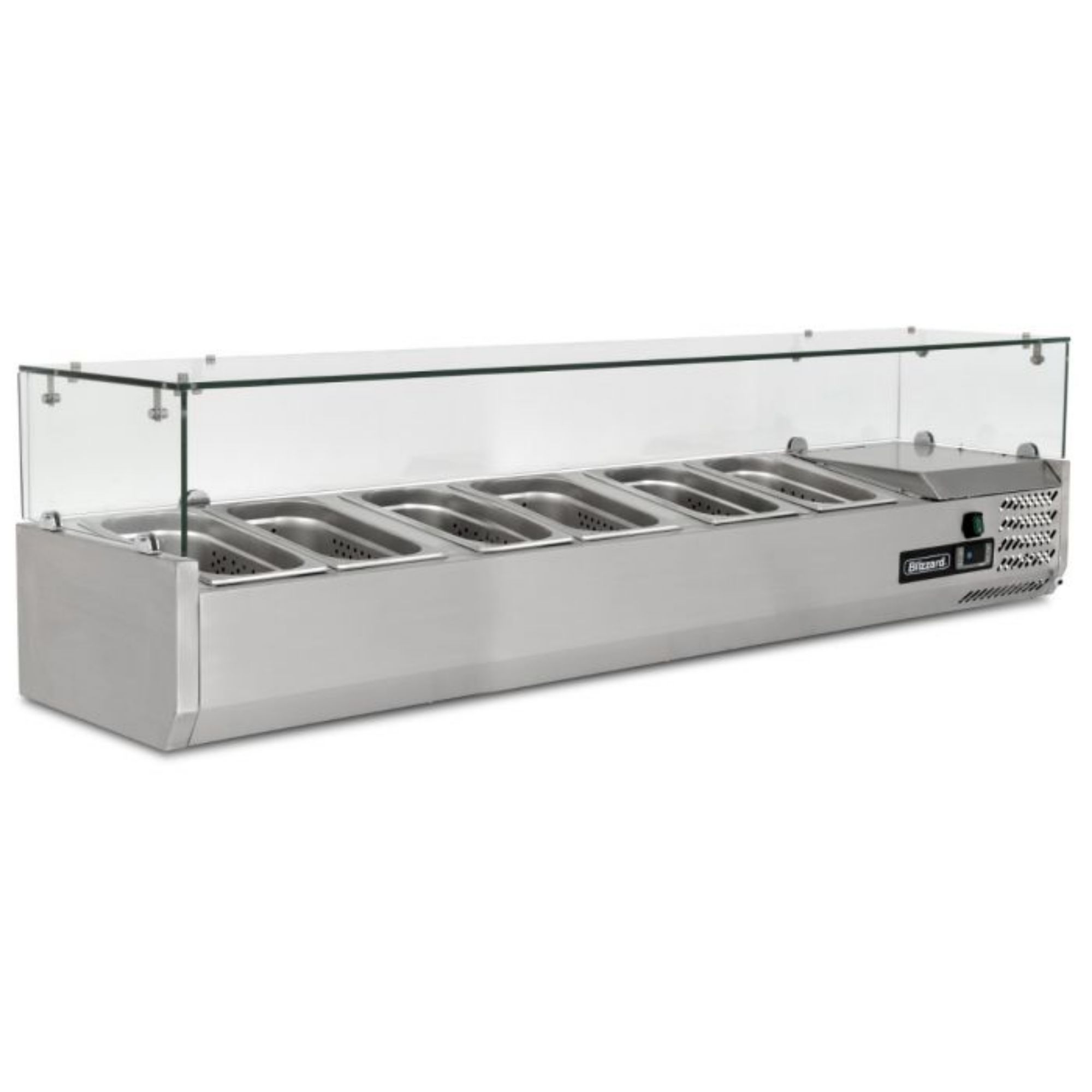 Picture of BLIZZARD 1/4 Gastronorm Prep Top With Glass Cover 1500MM(W) - TOP1500-14CR