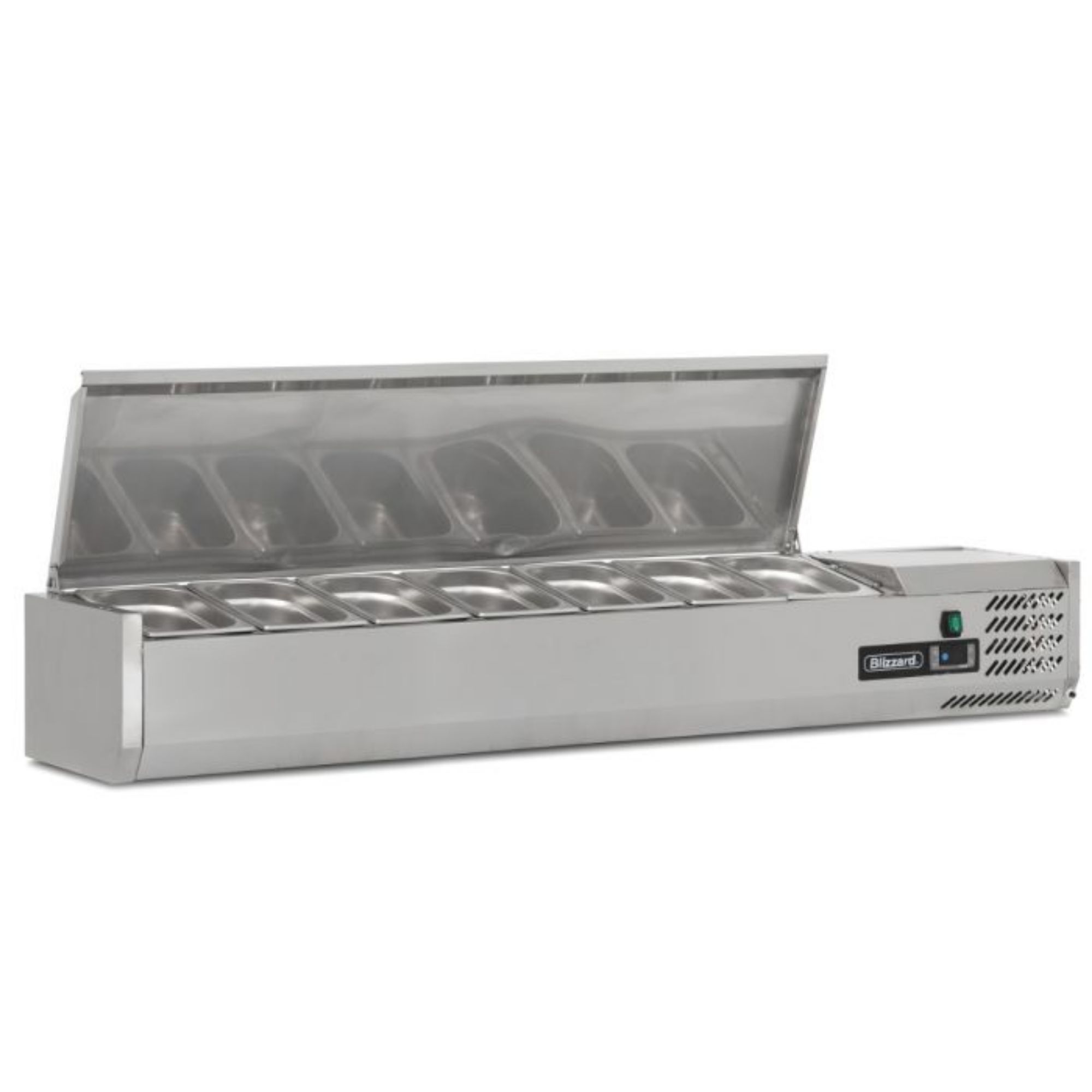 Picture of BLIZZARD 1.5m Hinged 1/4 Gastronorm Prep Top TOP1500-14EN