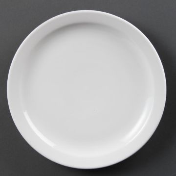 Picture of Olympia Whiteware Narrow Rimmed Plates 250mm (Pack of 12)