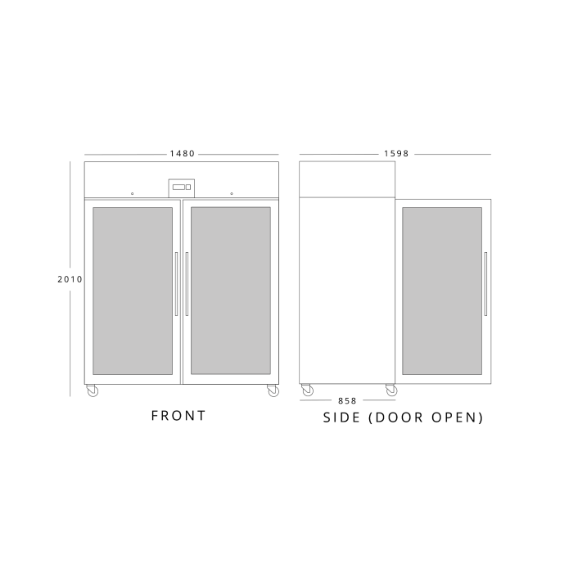 Picture of BLIZZARD Upright Double Hinged Glass Door Gastronorm Freezer BF2SSCR