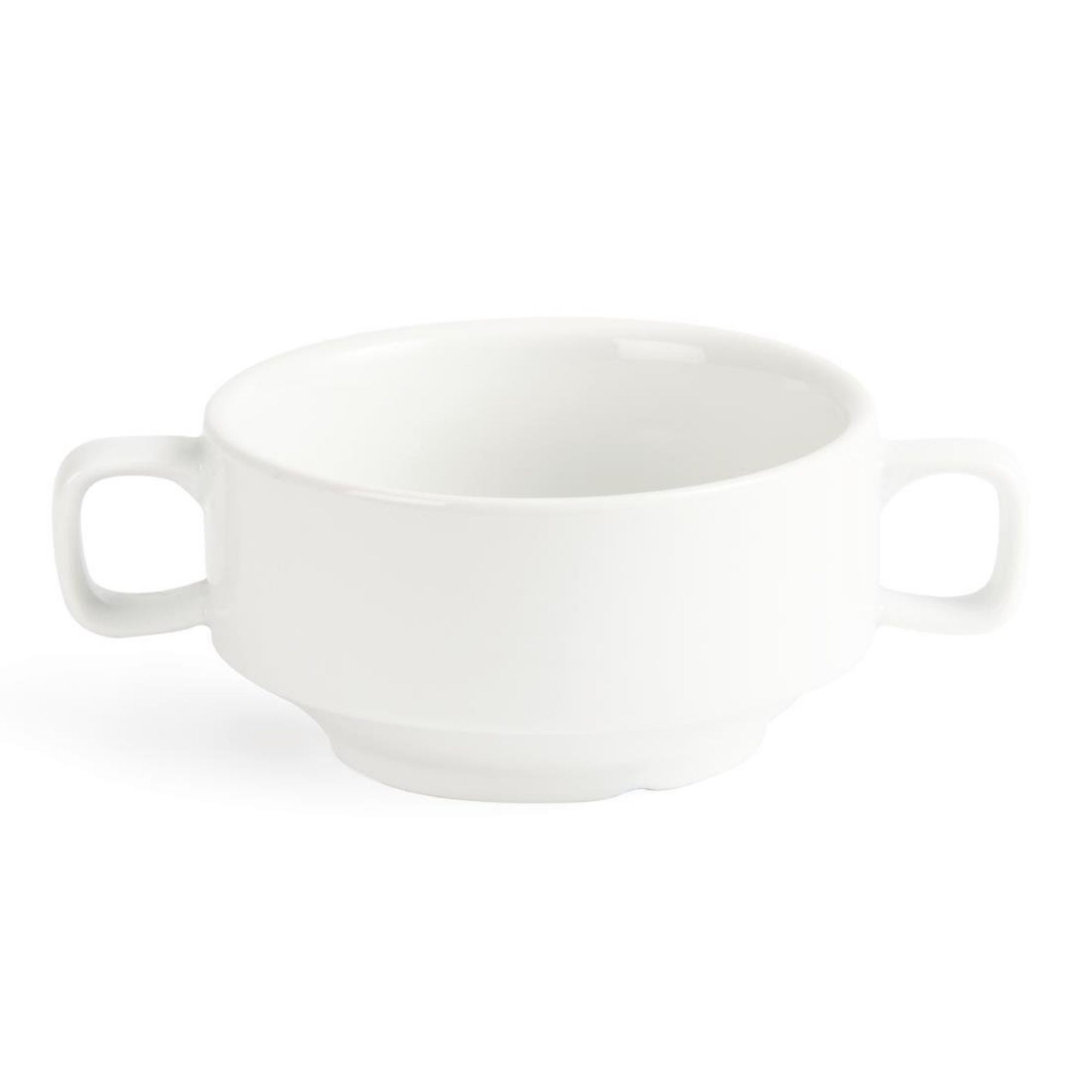 Picture of Olympia Whiteware Soup Bowls With Handles 400ml (Pack of 6)