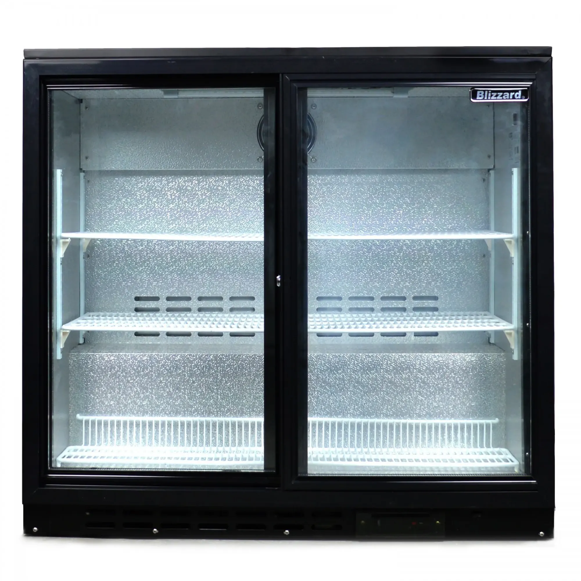 Picture of BLIZZARD Double Sliding Glass Door Bottle Cooler Black BAR2SL