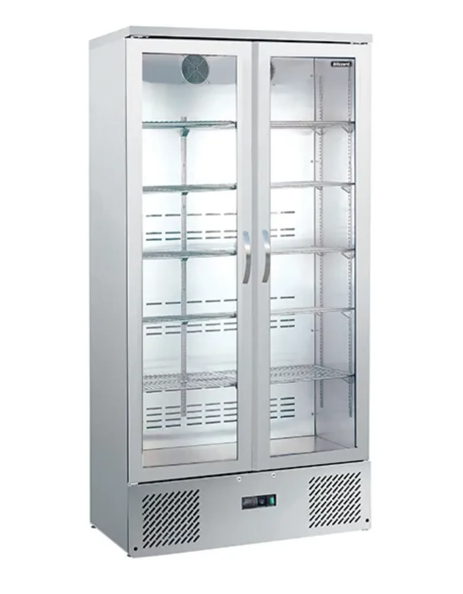 Picture of Blizzard Upright Double Door Stainless Steel Beer Fridge Bottle Cooler (492 BTL) - BAR20SS
