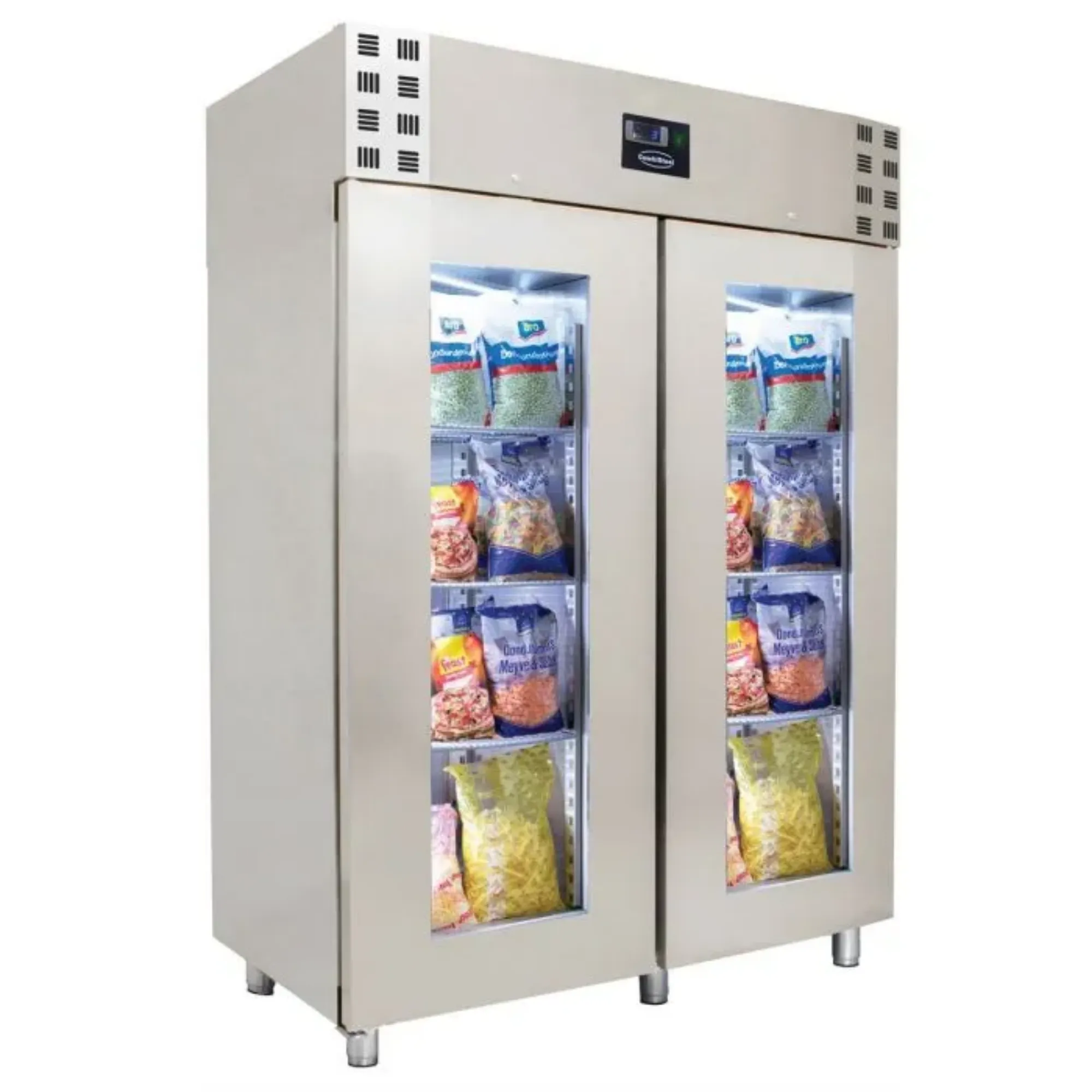 Picture of CombiSteel Stainless Steel Glass Door Freezer 1400 Litre - 7489.5035