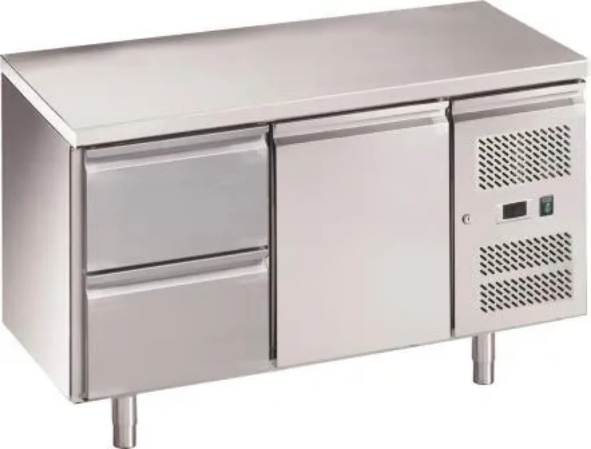 Picture of Chefsrange RC2H2D 2 Door Fridge Counter With Castors + 1 Bank Of 2 Drawers - RC2H2D