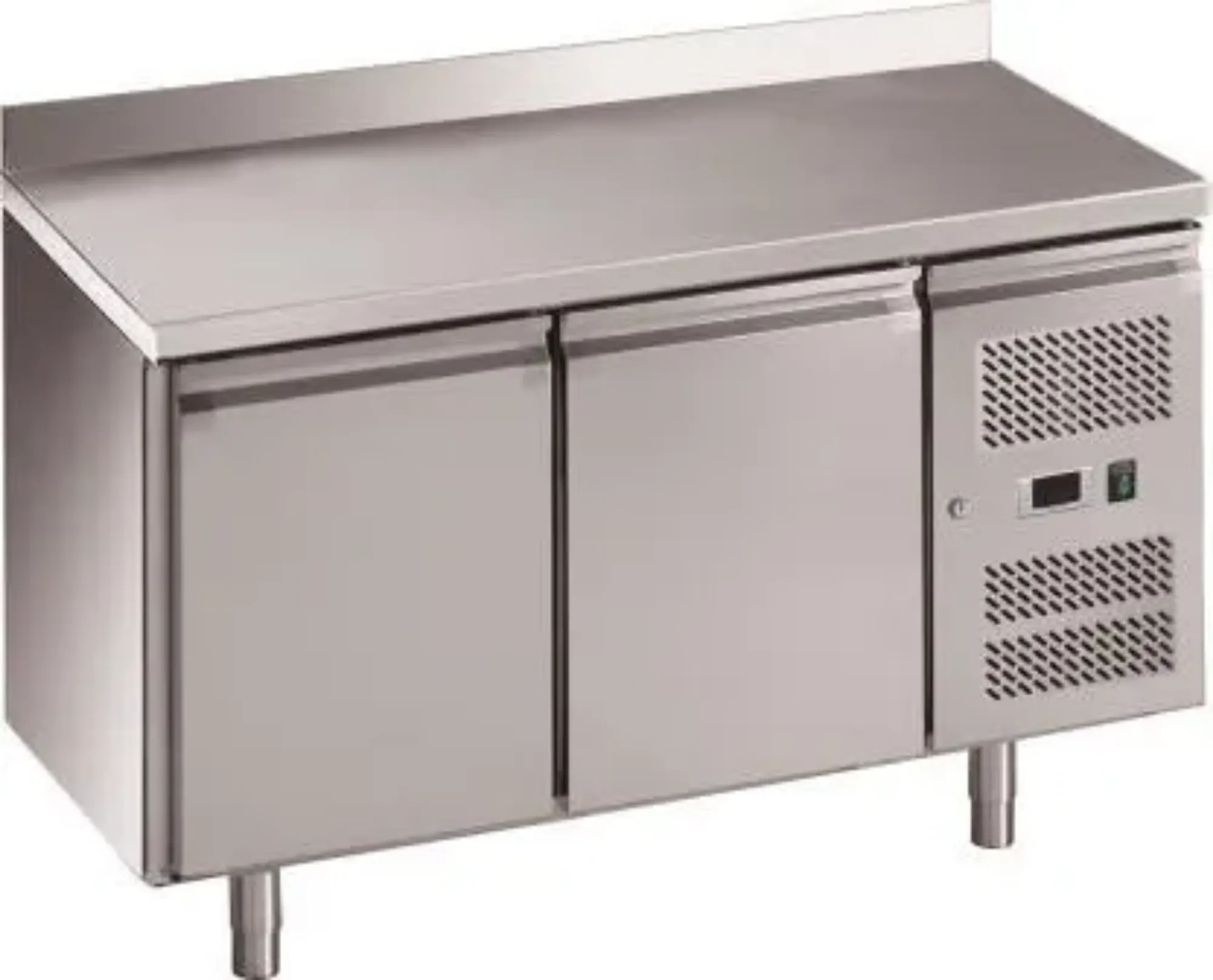 Picture of Chefsrange RC2HU 2 Door Fridge Counter With Rear Upturn & Castors - RC2HU