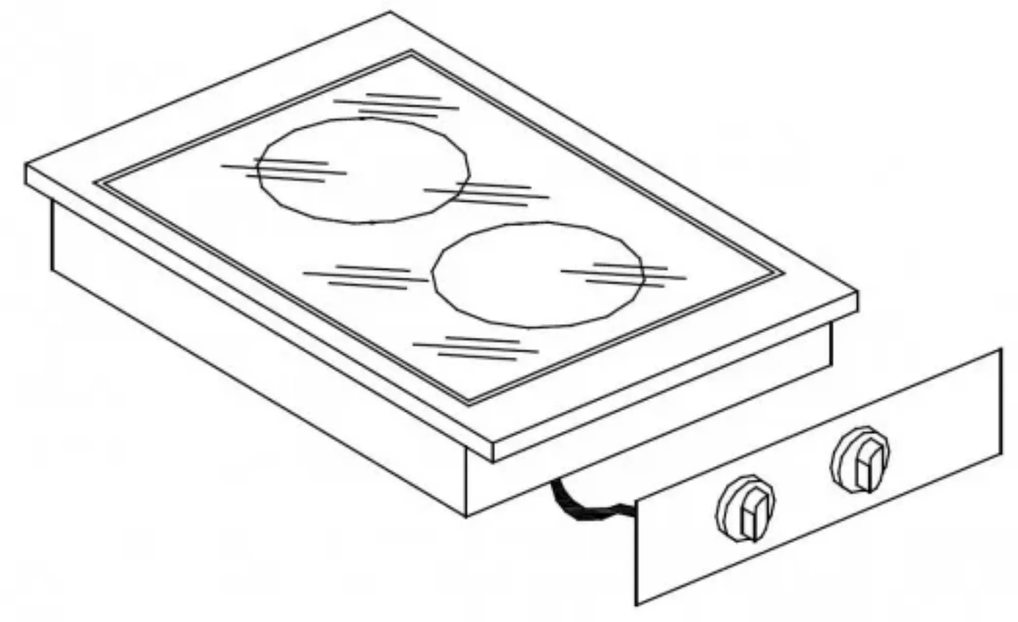 Picture of Giorik LPV6421D Drop In 2 Ring Ceramic Hob - LPV6421D