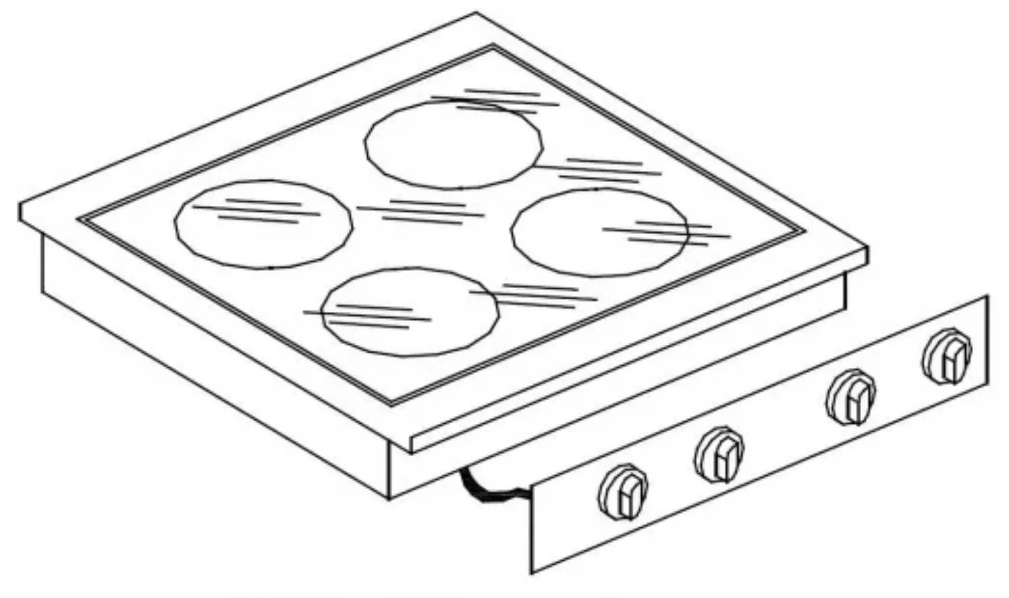 Picture of Giorik LPV6841D Drop In 4 Ring Ceramic Hob - LPV6841D