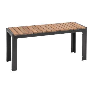 Picture of Bolero Rectangular Steel and Acacia Benches 1000mm (Pack of 2)