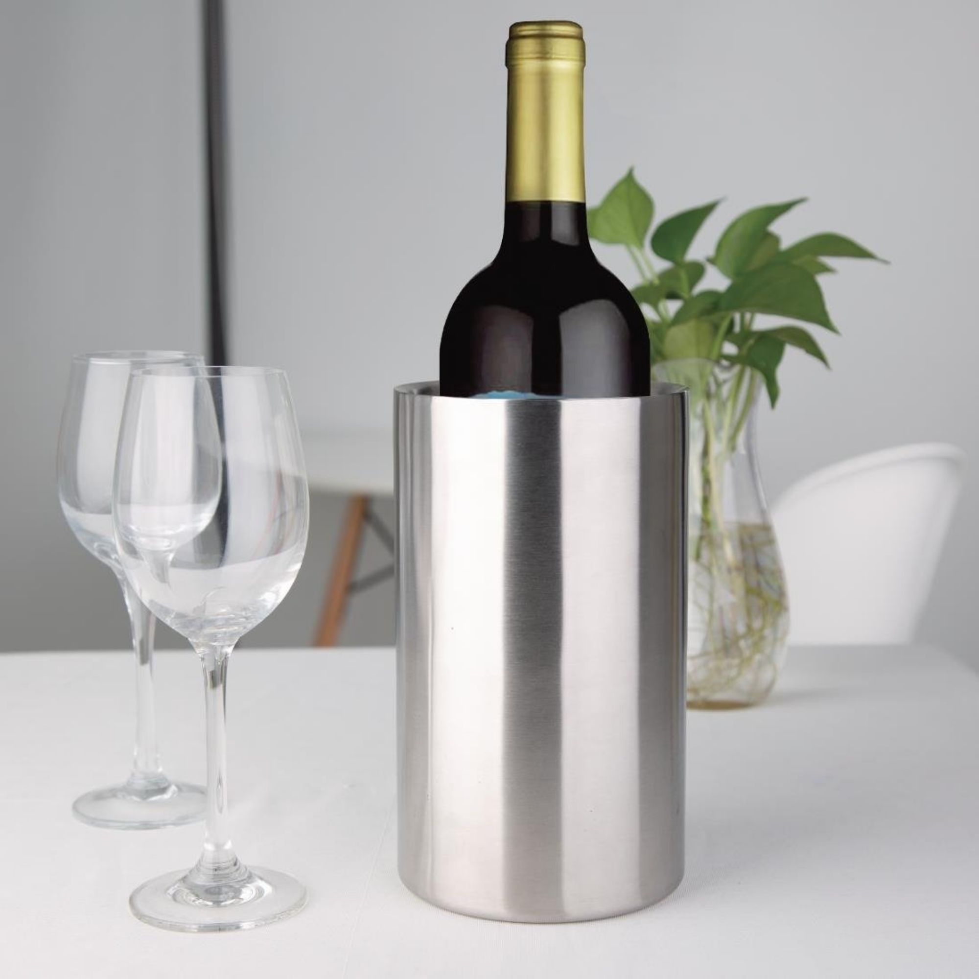 Picture of Olympia Brushed Stainless Steel Wine And Champagne Cooler