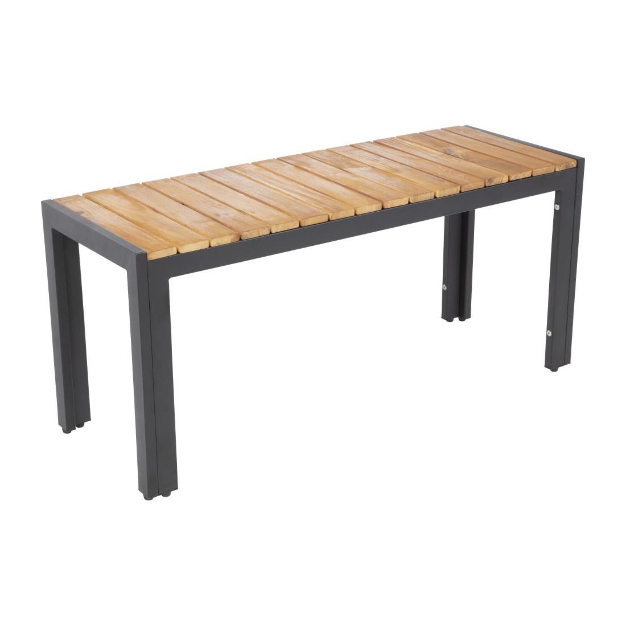 Picture of Bolero Rectangular Steel and Acacia Benches 1000mm (Pack of 2)