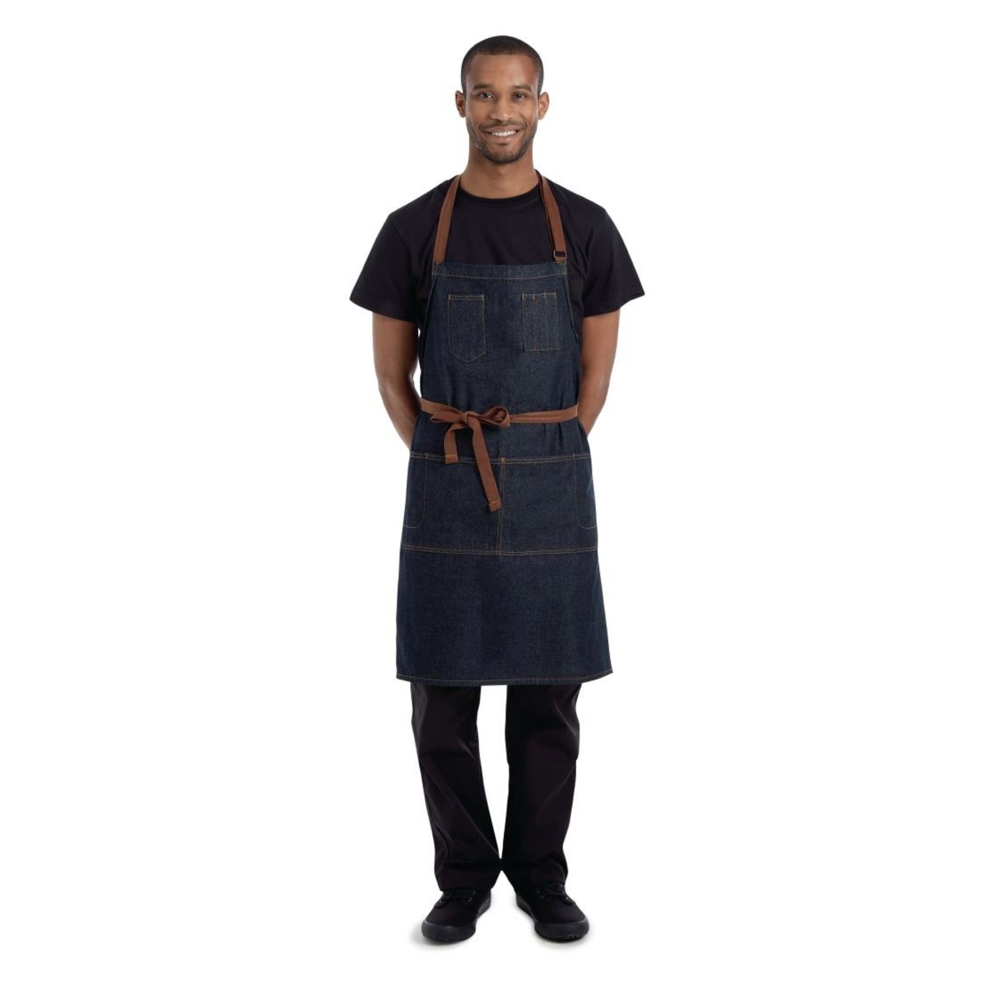 Picture of Chef Works Urban Memphis Bib Apron Indigo - B721