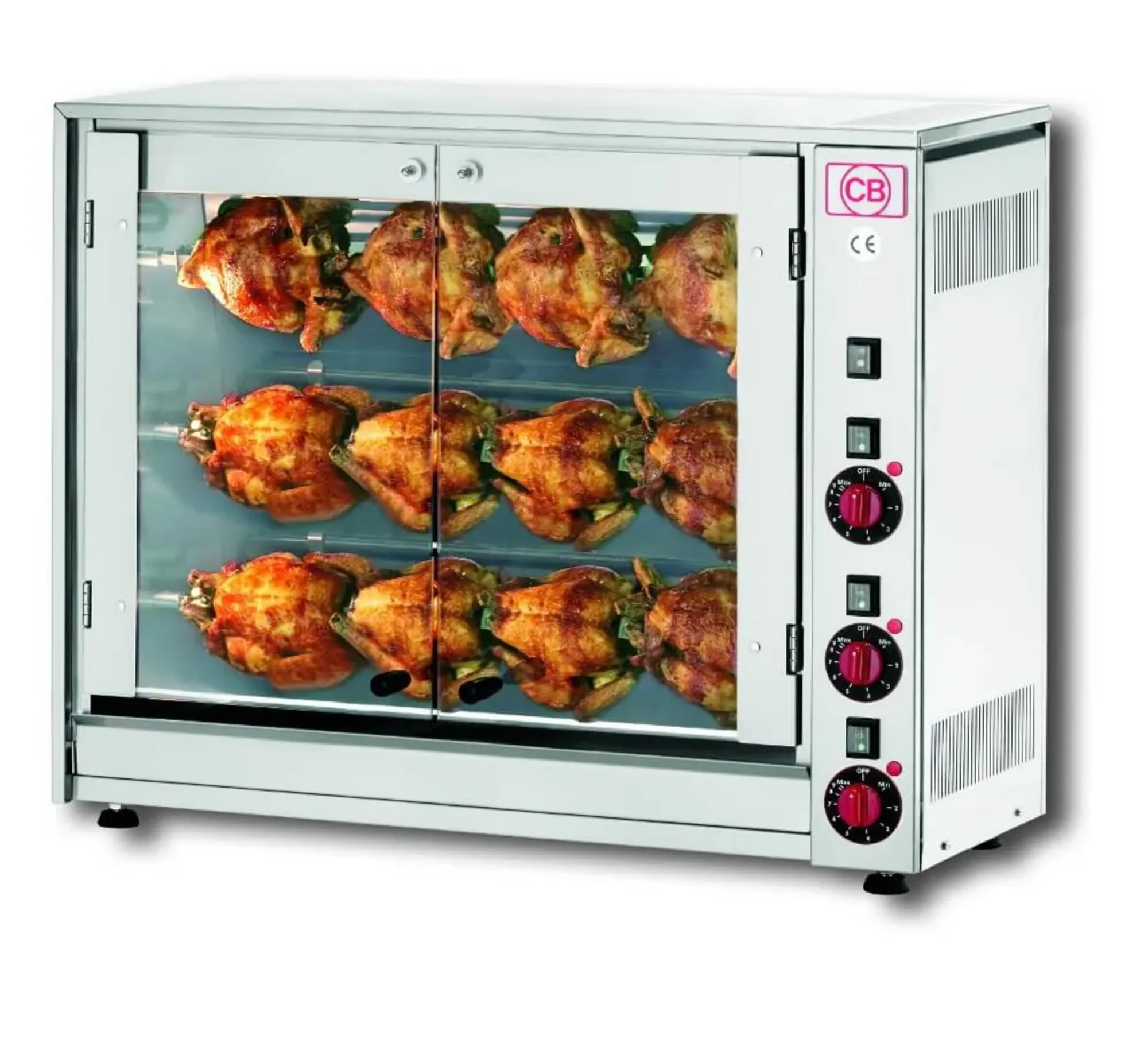Picture of CB E-12P-S3 3 spit Electric Chicken rotisserie - E12P-S3