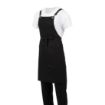 Picture of Southside Linen Blend Bib Apron Black - BB691