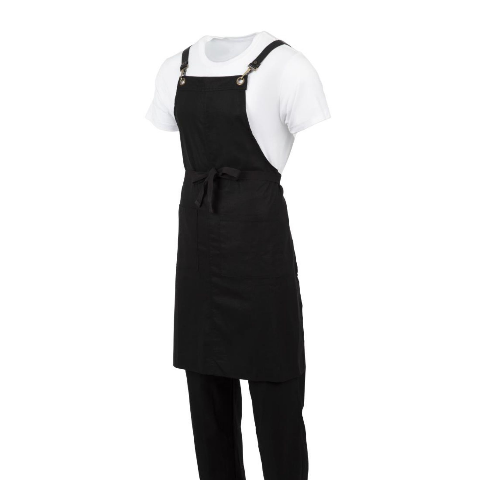 Picture of Southside Linen Blend Bib Apron Black
