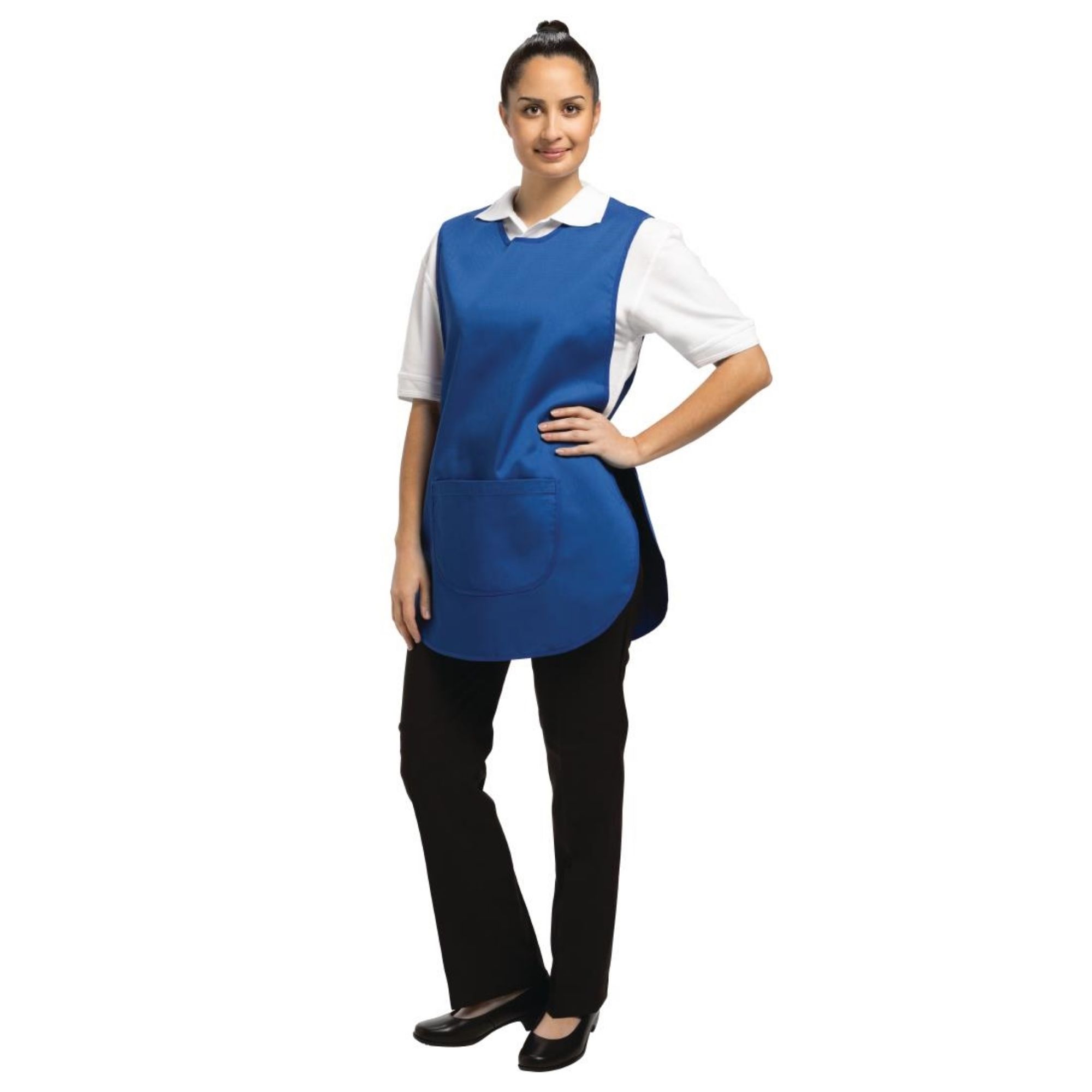 Picture of Whites Tabard With Pocket Royal Blue - B043