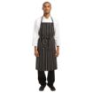 Picture of Chef Works Premium Woven Bib Apron Black and White Stripe - B248