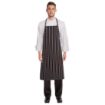 Picture of Chef Works Premium Woven Bib Apron Black and White Stripe - B248