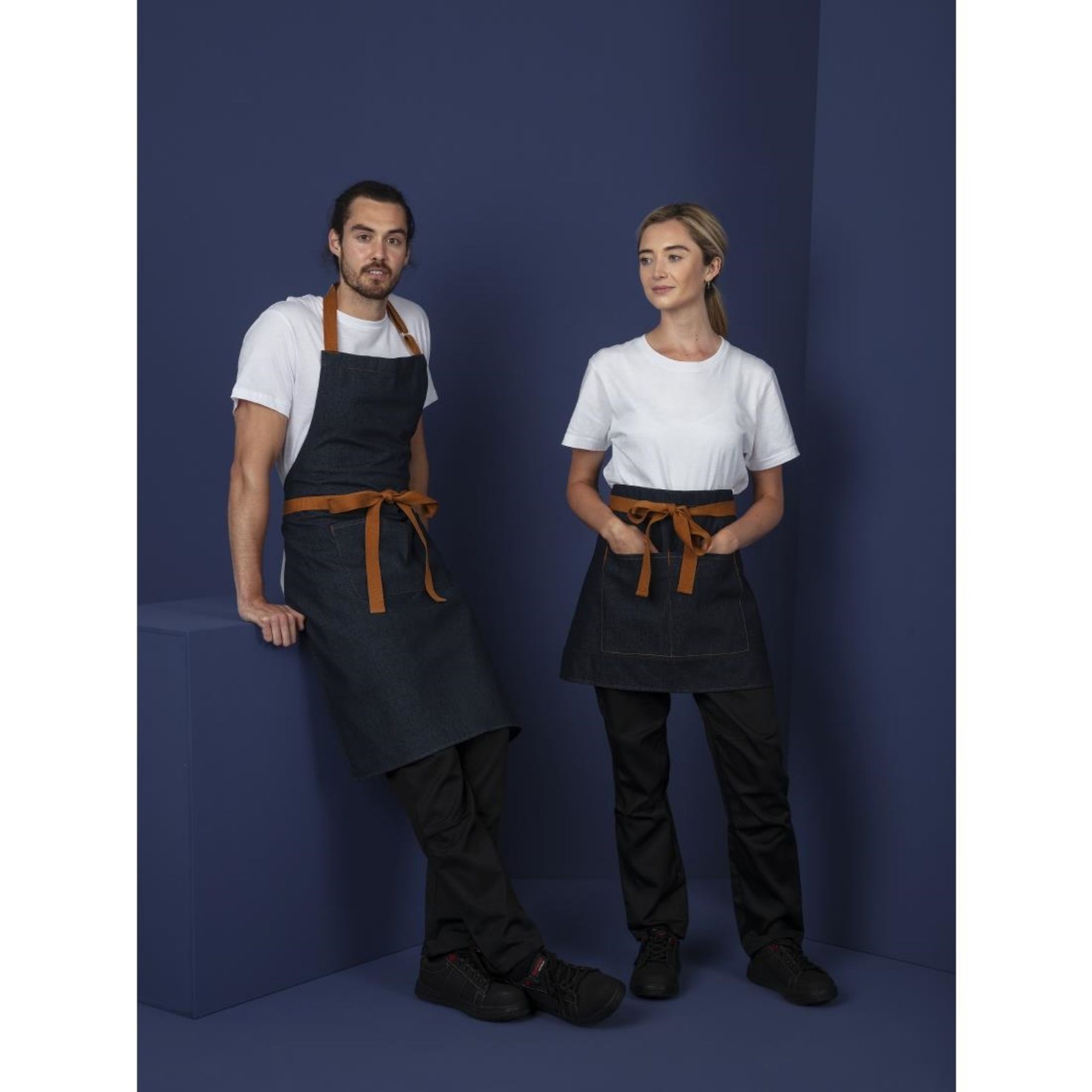 Picture of Southside Bistro Apron Denim-Blue With Tan Ties