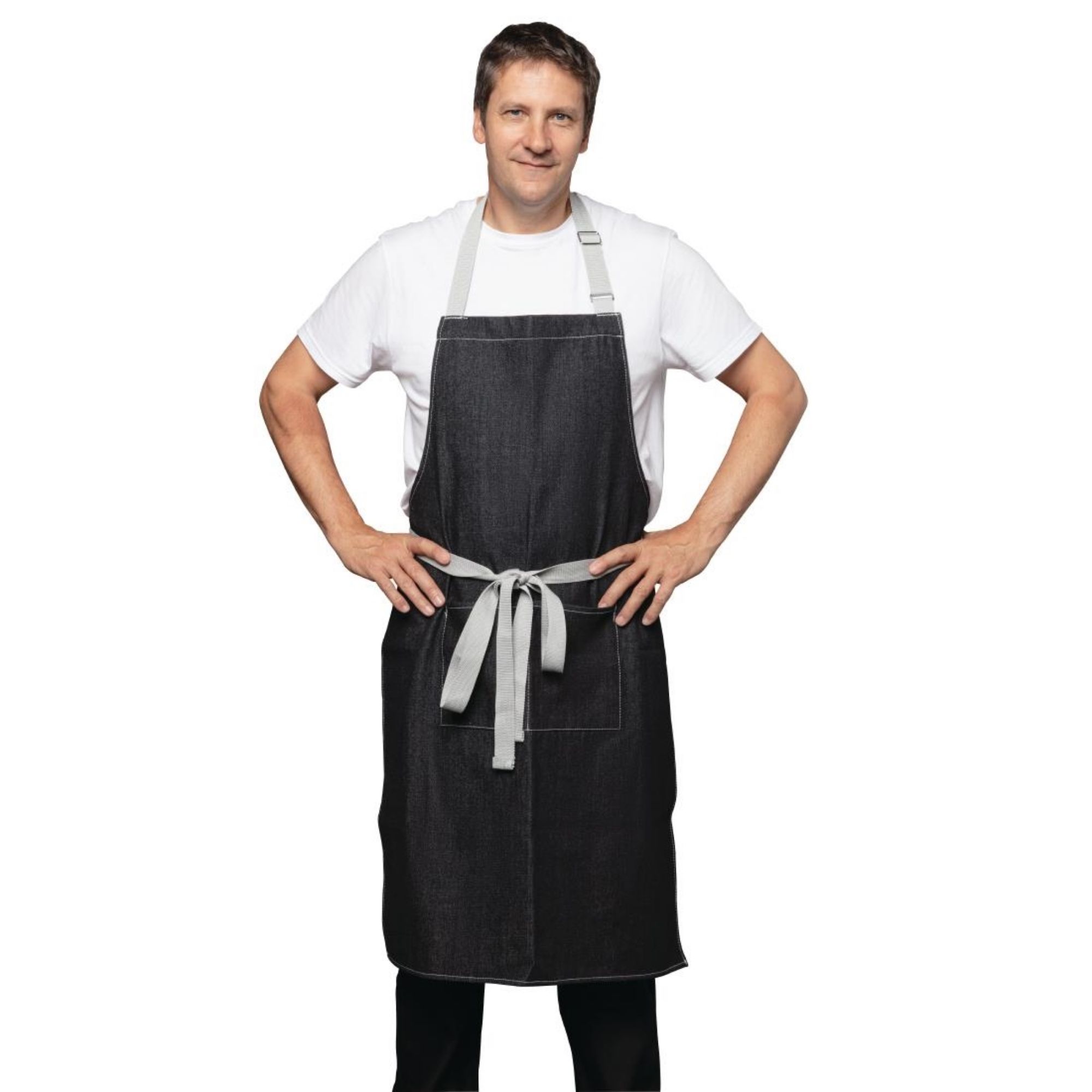 Picture of Southside Bib Apron Denim Black