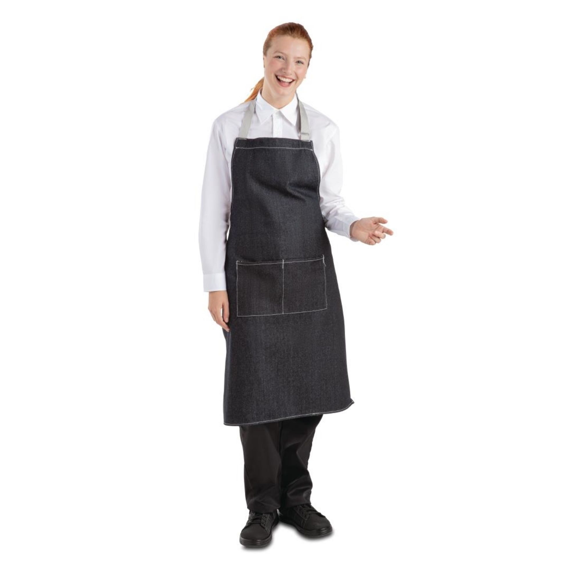 Picture of Southside Bib Apron Denim Black
