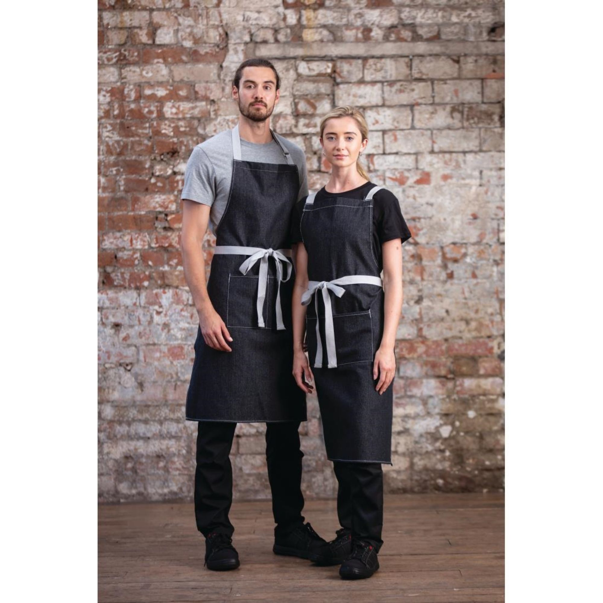 Picture of Southside Bib Apron Denim Black