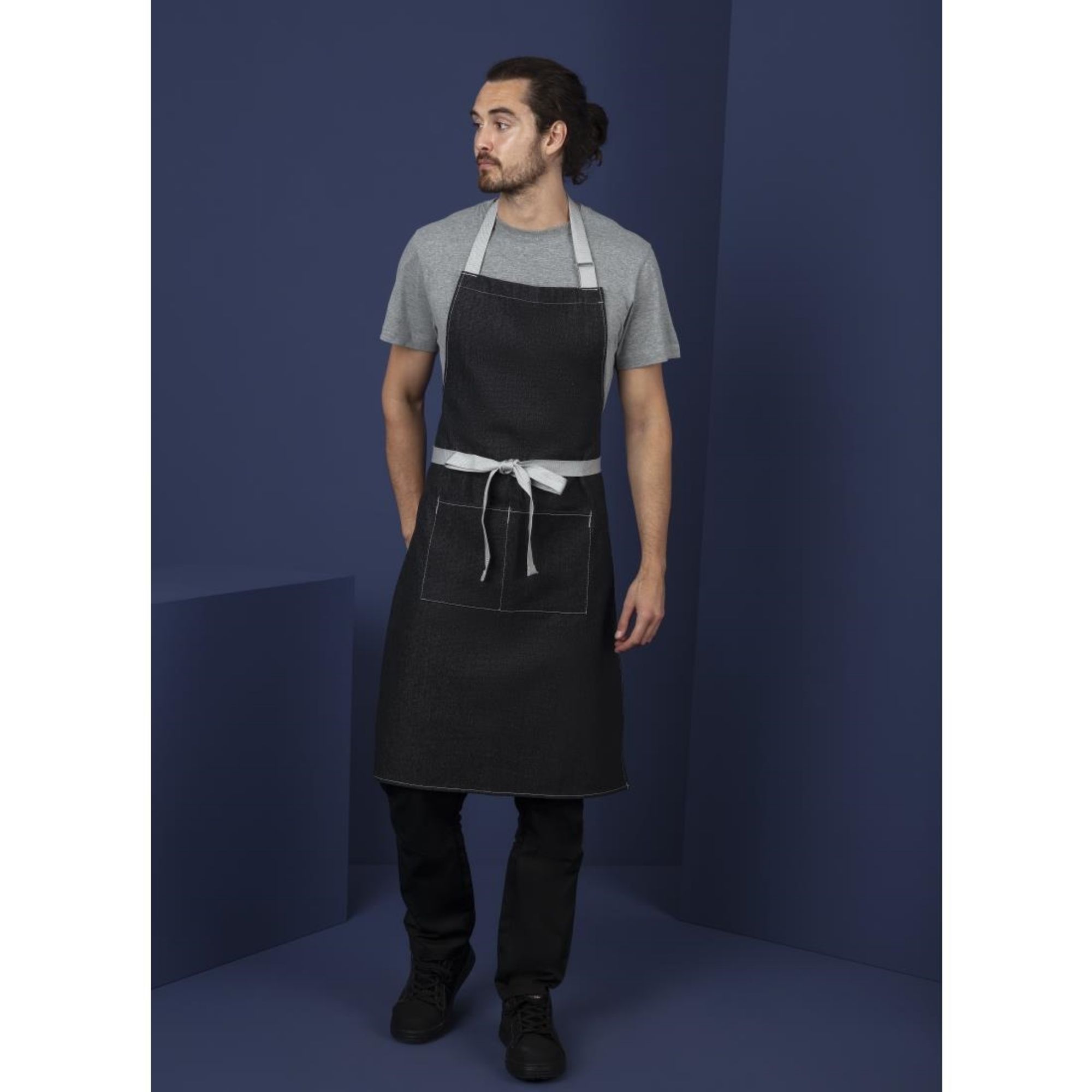 Picture of Southside Bib Apron Denim Black