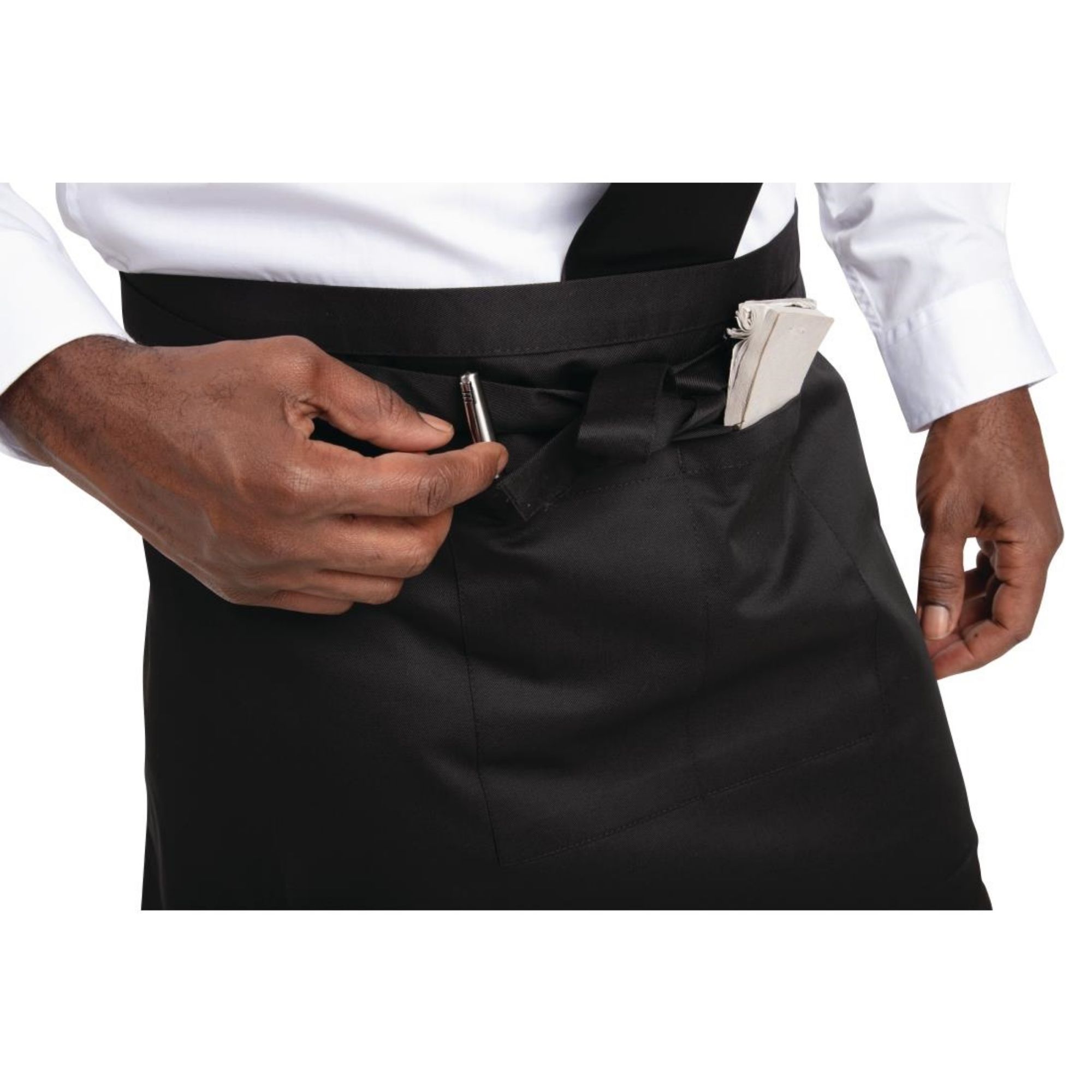 Picture of Whites Short Bistro Apron Black