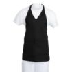 Picture of Whites V Neck Service Apron Black - B128