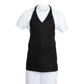 Picture of Whites V Neck Service Apron Black