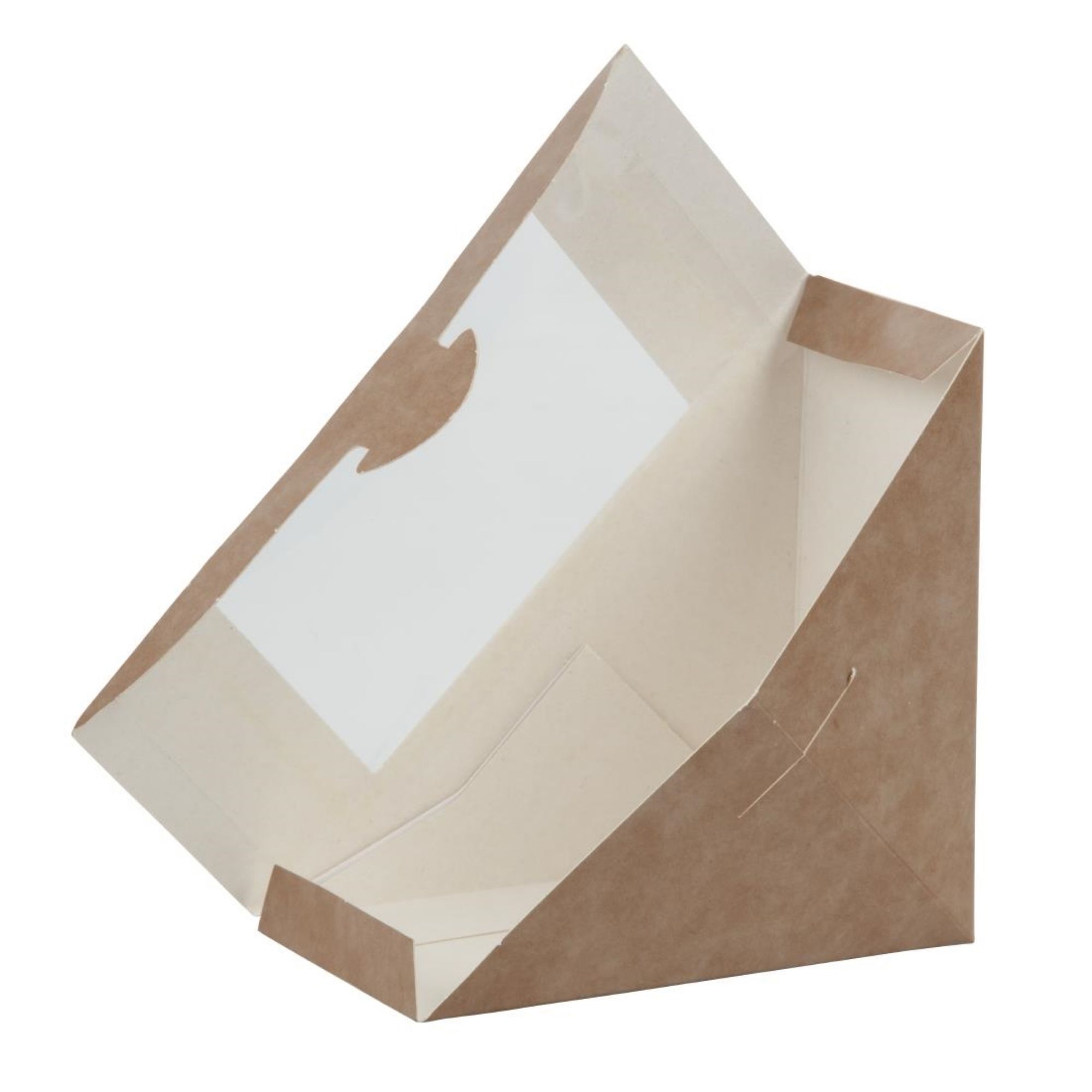 Picture of Colpac Recyclable Kraft Front-Loading Sandwich Wedges With PLA Window (Pack of 500)