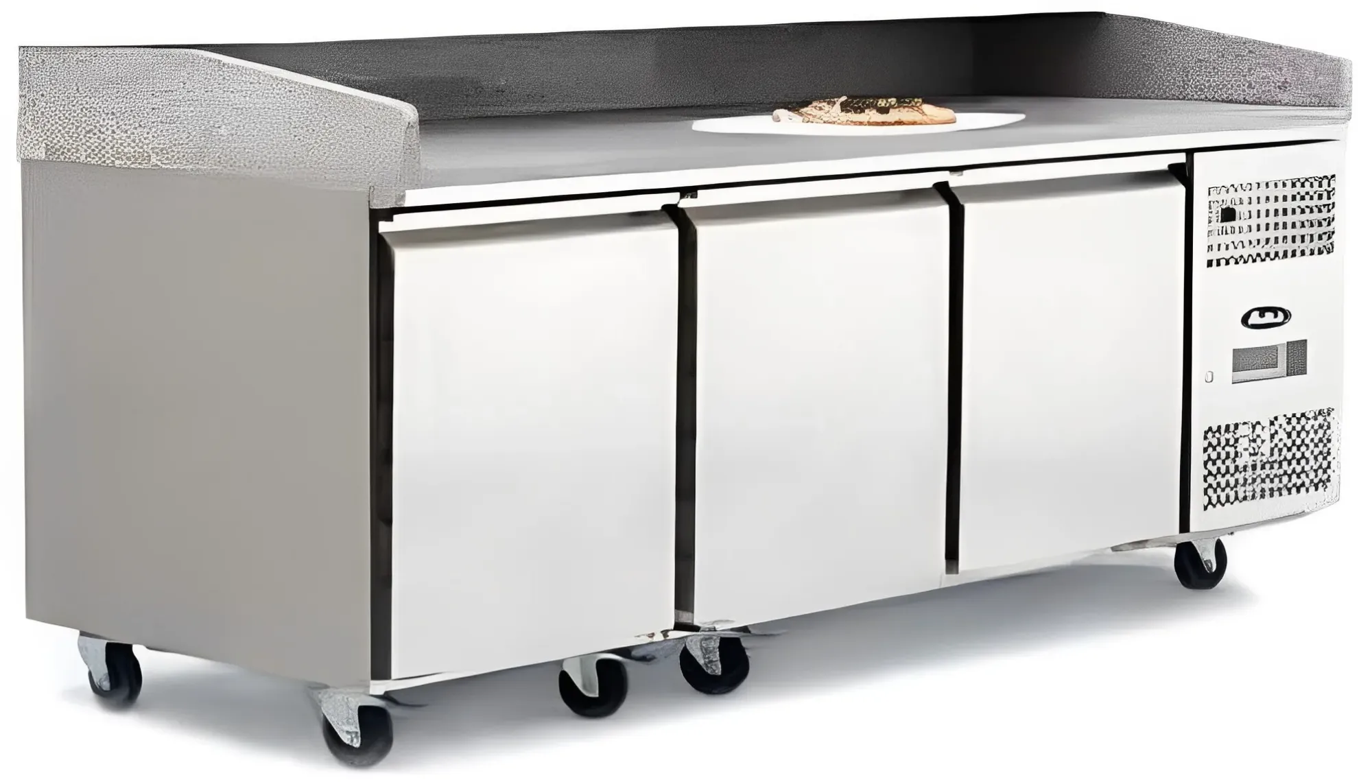 Picture of Atosa EPF3485GR + VRX2000/330 3 Door Pizza Counter Fridge with VRX Unit & GN Pans, 375 Litres