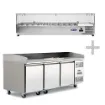 Picture of Atosa EPF3485GR + VRX2000/330 3 Door Pizza Counter Fridge with VRX Unit & GN Pans, 375 Litres - EPF3485GR+VRX2000-330