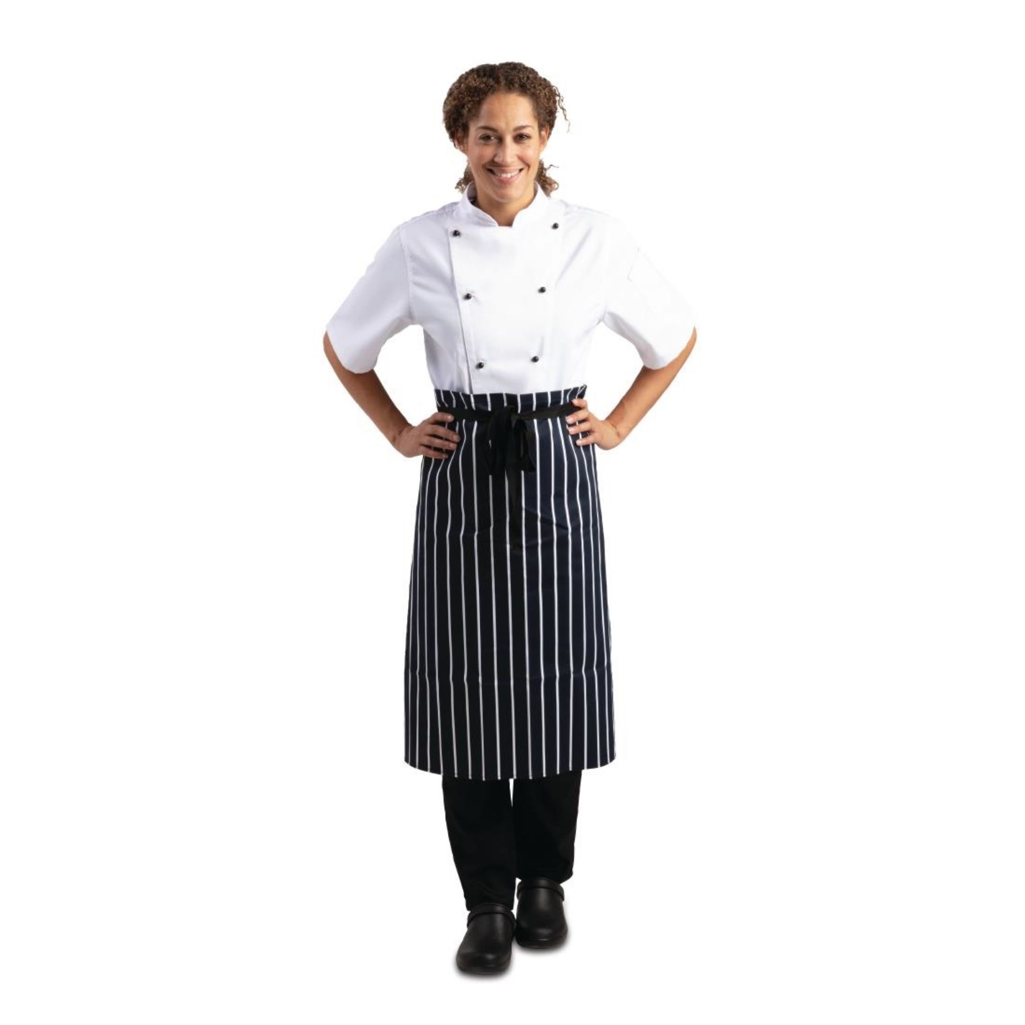 Picture of Whites Butchers Waist Apron Blue and White Stripe